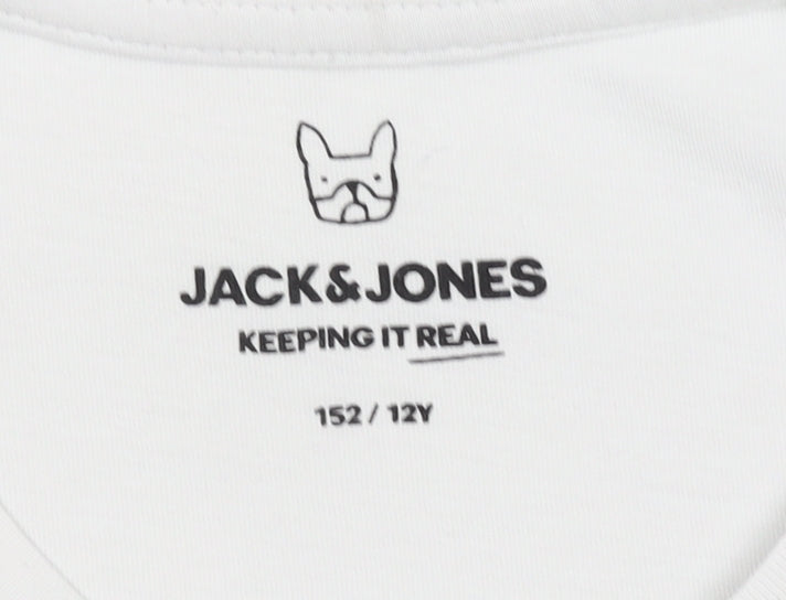 Jack & Jones Boys White Graphic Print T-Shirt 11-12 Years