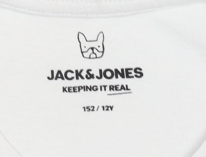 Jack & Jones Boys White Graphic Print T-Shirt 11-12 Years