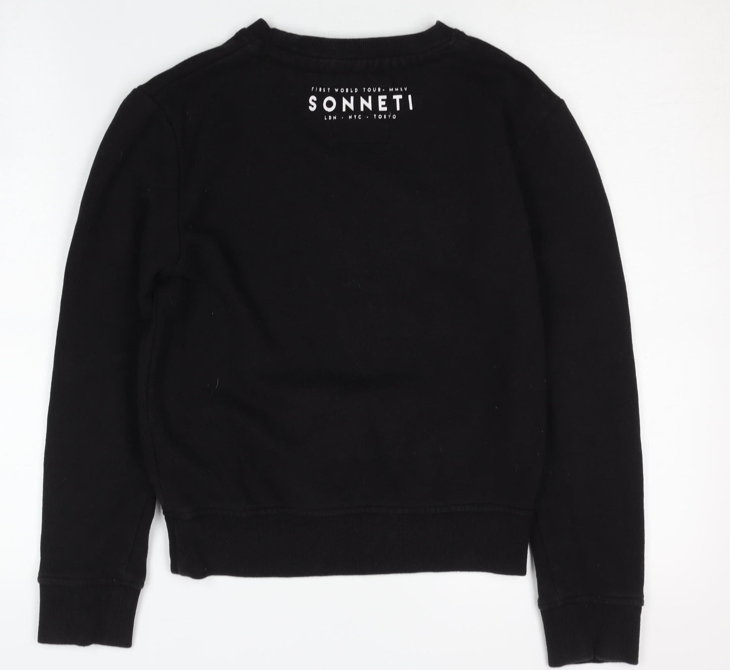 Sonneti Girls Black Sweatshirt 12-13 Years - Embroidered