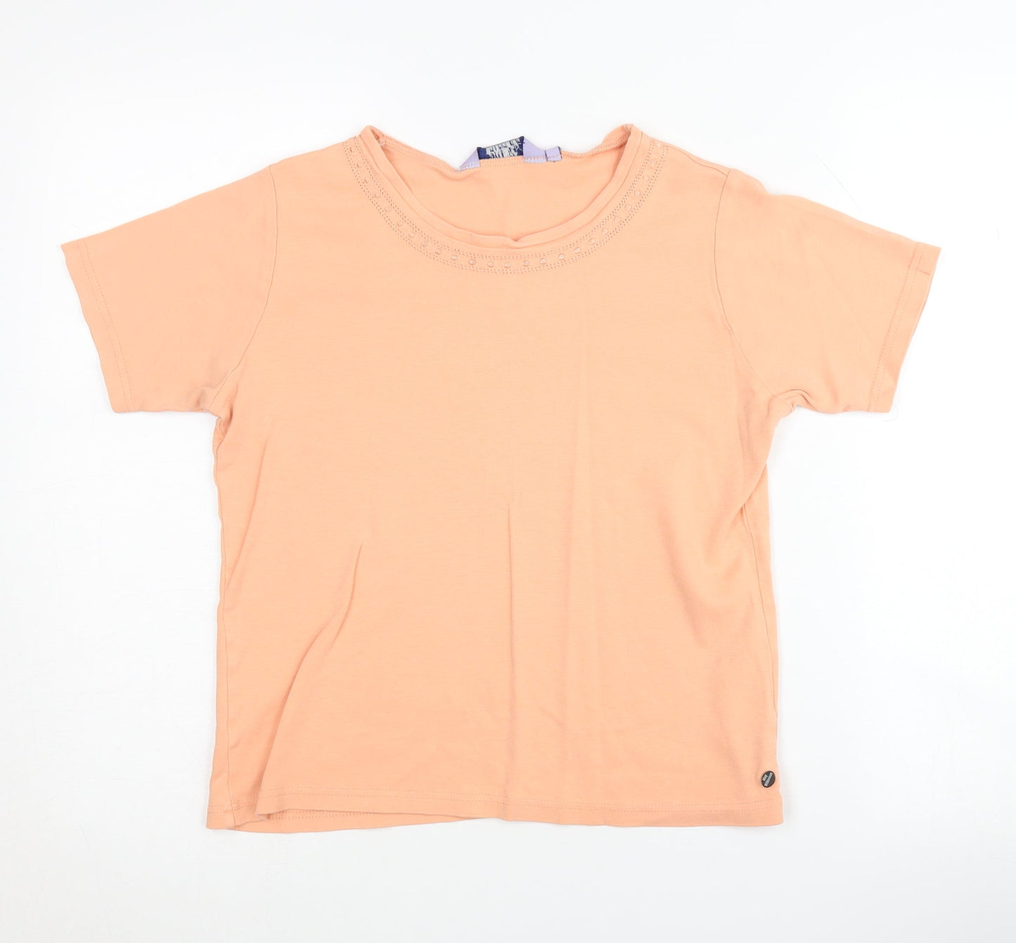 Womens UK Size 10 Honor Millburn Orange Basic T-Shirt