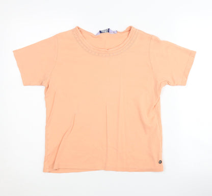 Womens UK Size 10 Honor Millburn Orange Basic T-Shirt
