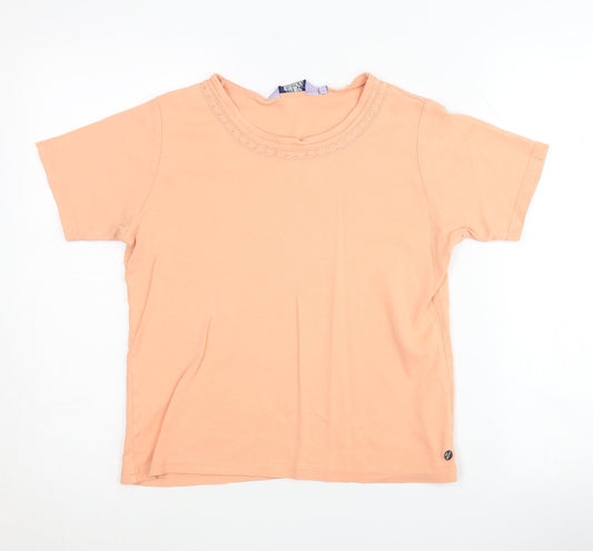 Womens UK Size 10 Honor Millburn Orange Basic T-Shirt