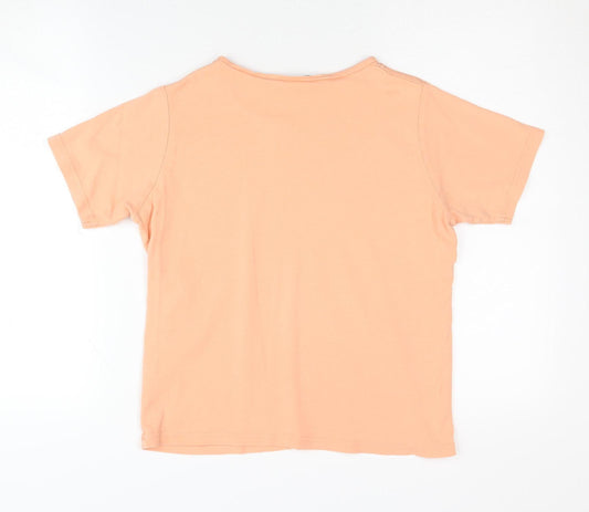 Womens UK Size 10 Honor Millburn Orange Basic T-Shirt