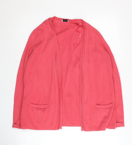 Eastex Women's Pink Open Front Cardigan, Size 12, Long Sleeve