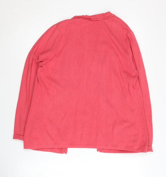 Eastex Women's Pink Open Front Cardigan, Size 12, Long Sleeve