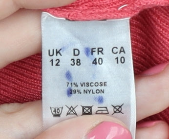 Eastex Women's Pink Open Front Cardigan, Size 12, Long Sleeve