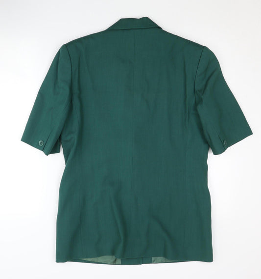 Viyella Women's Green Blazer Size 10 Short Sleeve Elegant