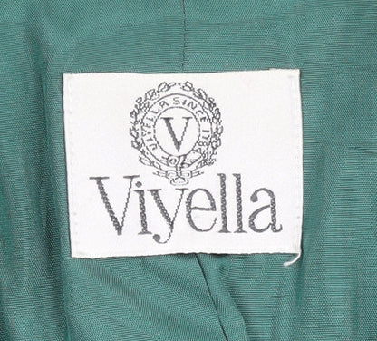 Viyella Women's Green Blazer Size 10 Short Sleeve Elegant