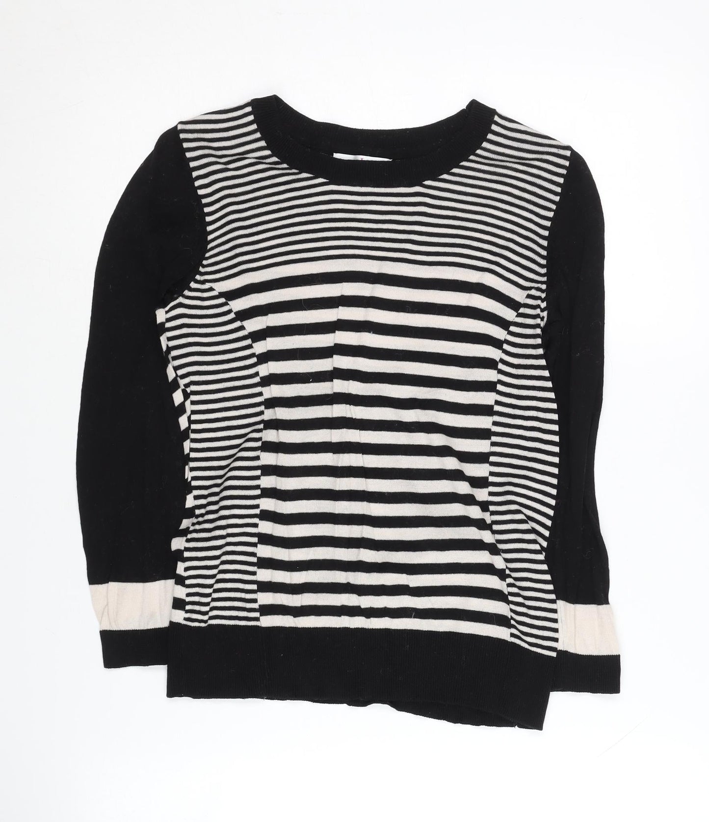 Jasper Conran Women's Black Striped Pullover Jumper Size 12