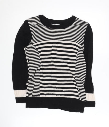 Jasper Conran Women's Black Striped Pullover Jumper Size 12
