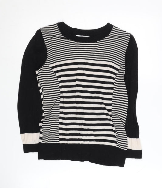 Jasper Conran Women's Black Striped Pullover Jumper Size 12