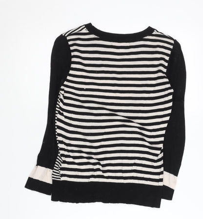 Jasper Conran Women's Black Striped Pullover Jumper Size 12