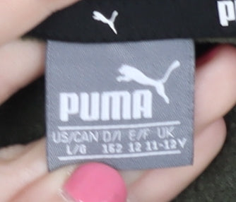 Puma Boys Green Crew Neck Sweatshirt with Logo, Size 11-12Y