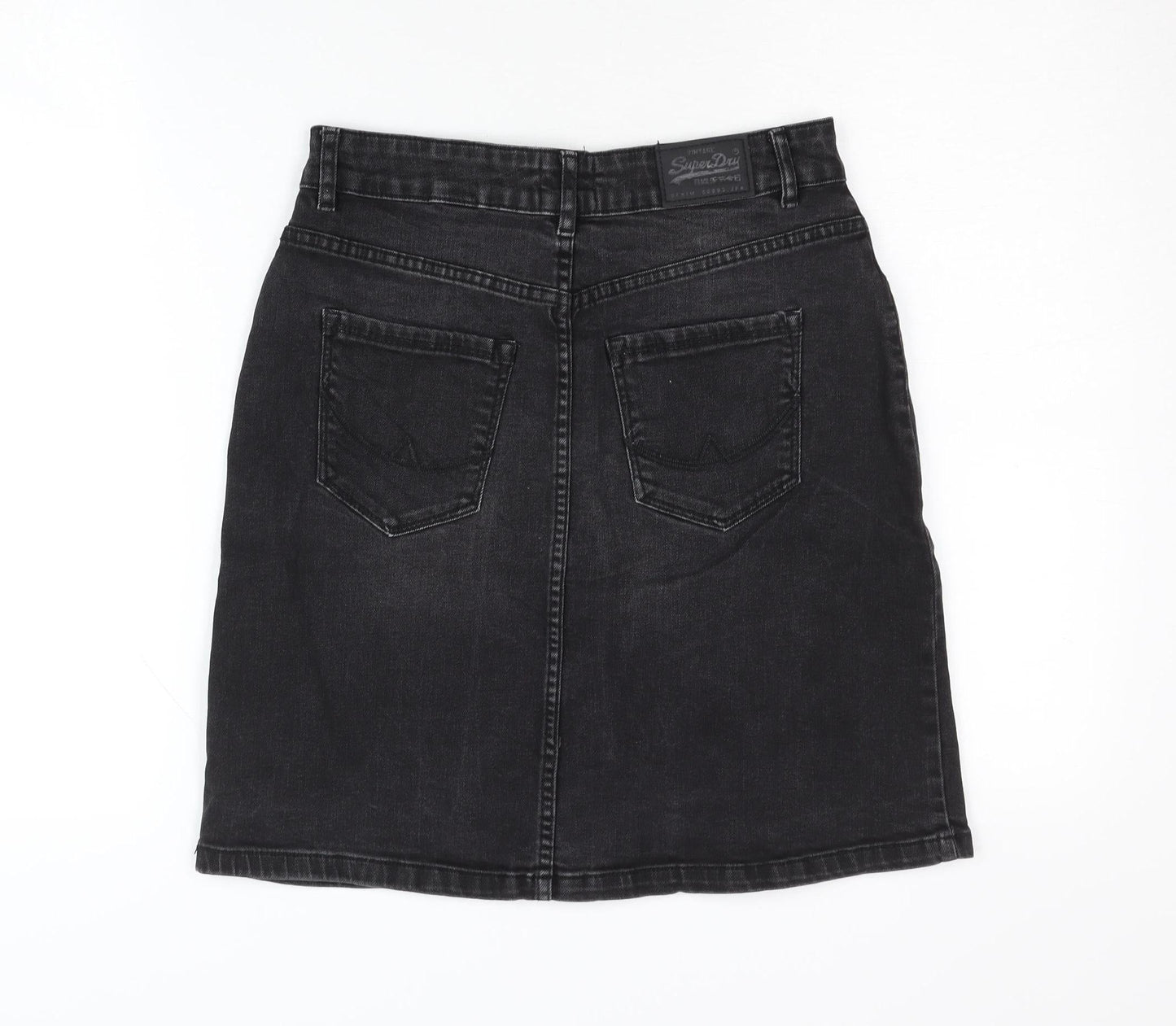 Womens UK Size XS Superdry Straight & Pencil Denim Skirt