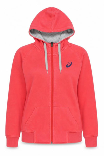 Front view of Asics Women's Red XS Full Zip Hoodie