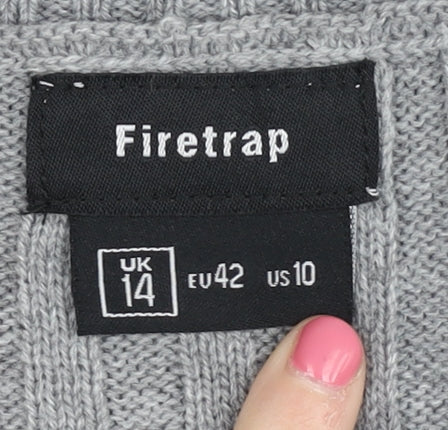 Womens UK Size 14 Firetrap Grey Pullover Jumper