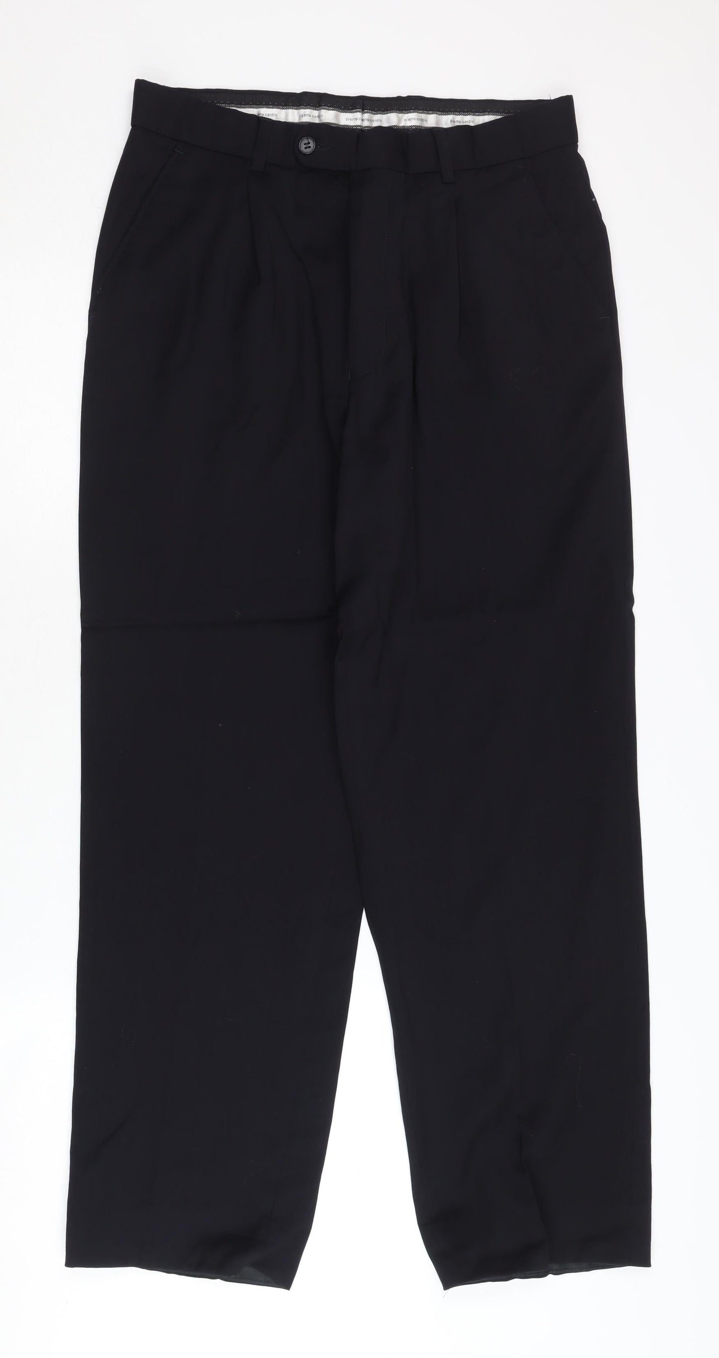 Pierre Cardin Men's Black Wool Trousers 38 IN