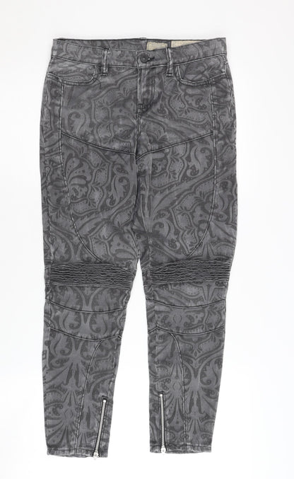 AllSaints Women's Grey Skinny Jeans Size 26 with Ankle Zip