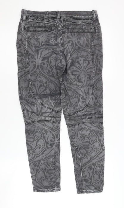 AllSaints Women's Grey Skinny Jeans Size 26 with Ankle Zip