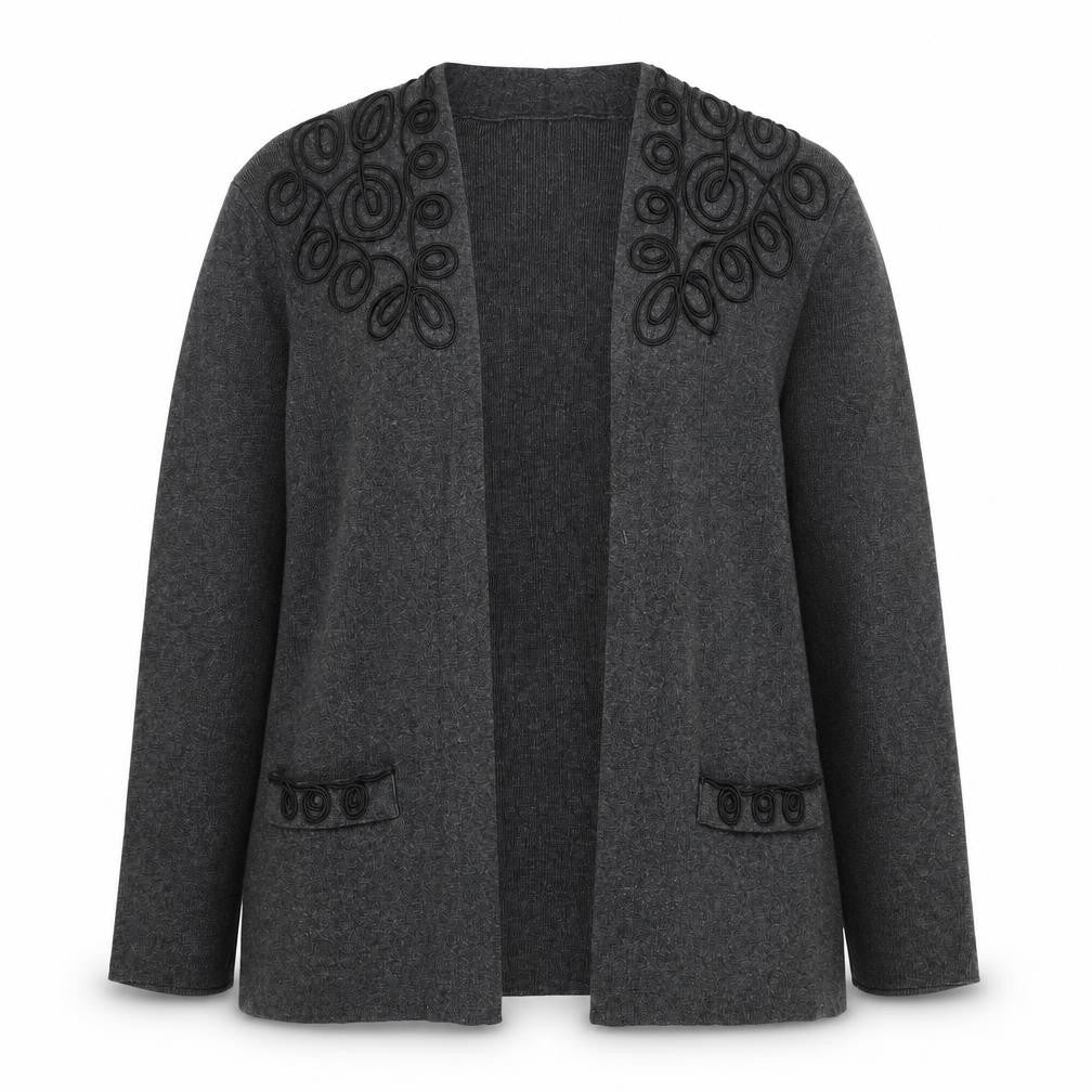 Womens UK Size 12 Eastex Grey Cardigan Jumper