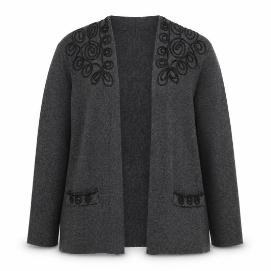 Womens UK Size 12 Eastex Grey Cardigan Jumper