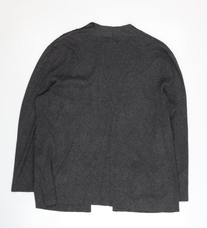 Eastex Women's Grey Open Front Cardigan, Size 12, Long Sleeve