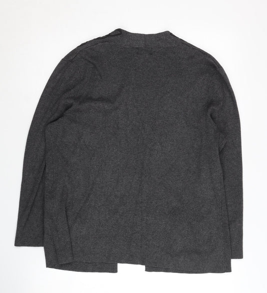 Eastex Women's Grey Open Front Cardigan, Size 12, Long Sleeve