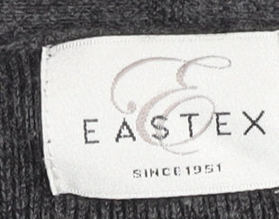 Eastex Women's Grey Open Front Cardigan, Size 12, Long Sleeve