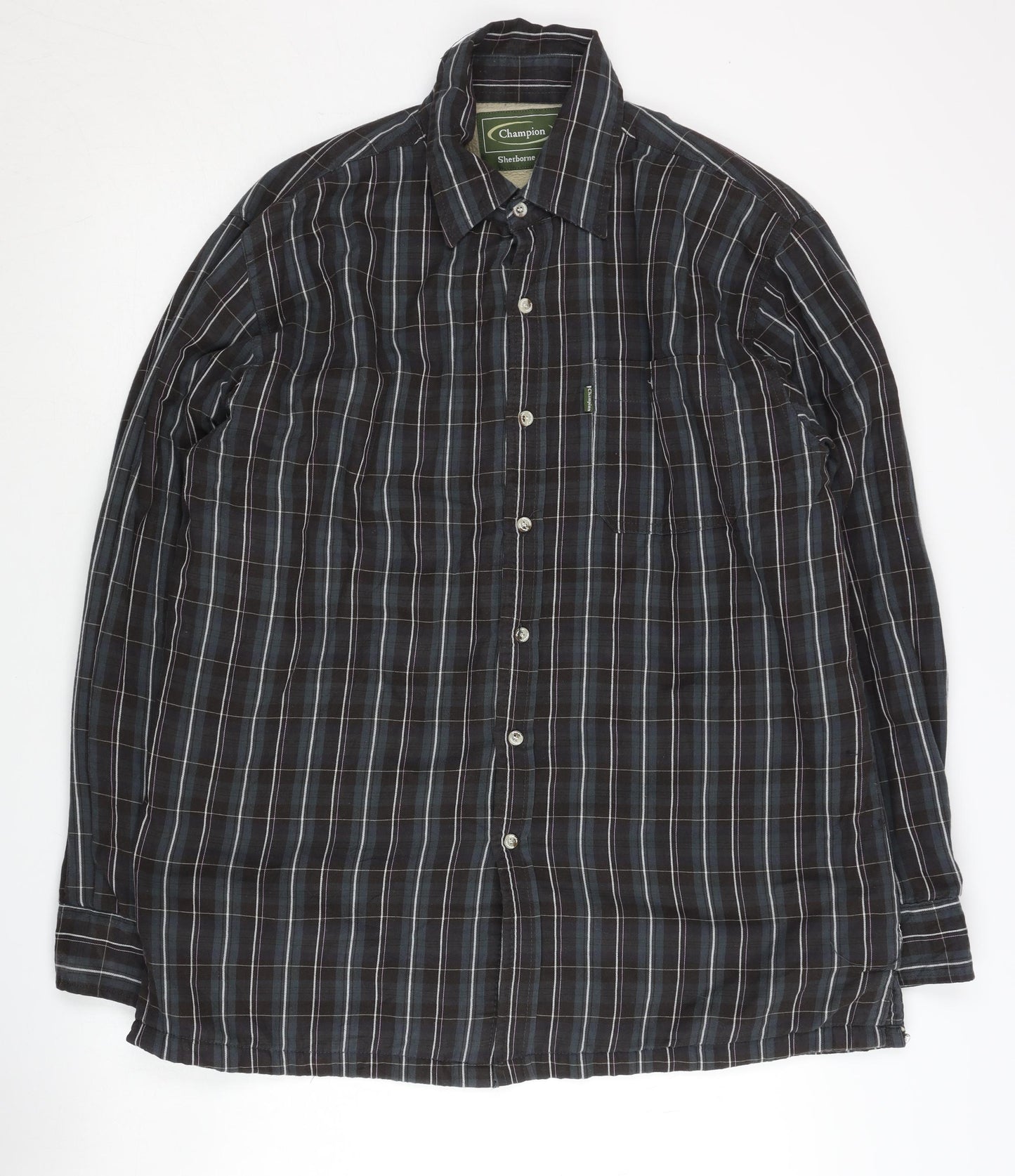 Champion Men's Black Check Flannel Shirt M