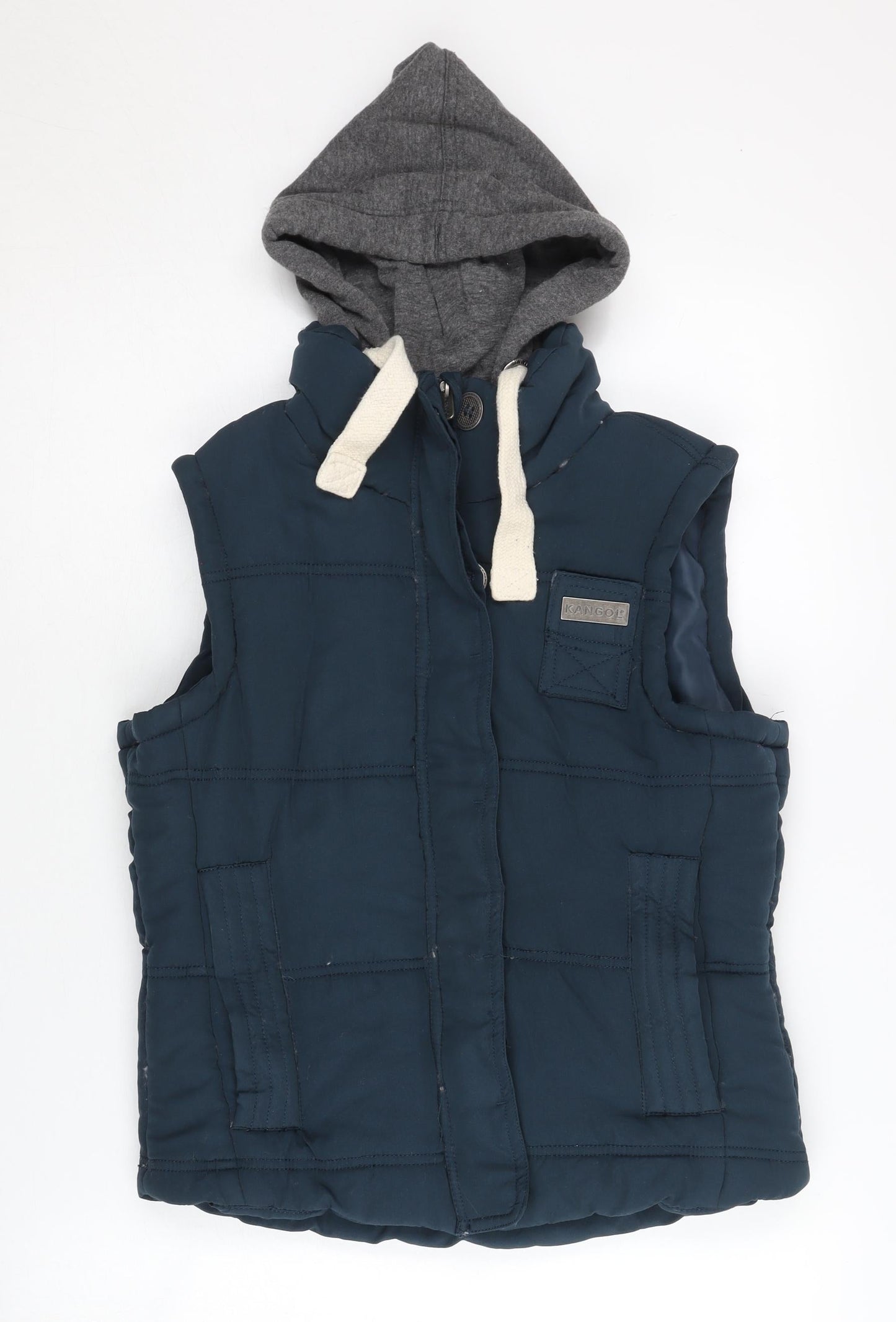 Kangol Women's Blue Hooded Waistcoat Size 10