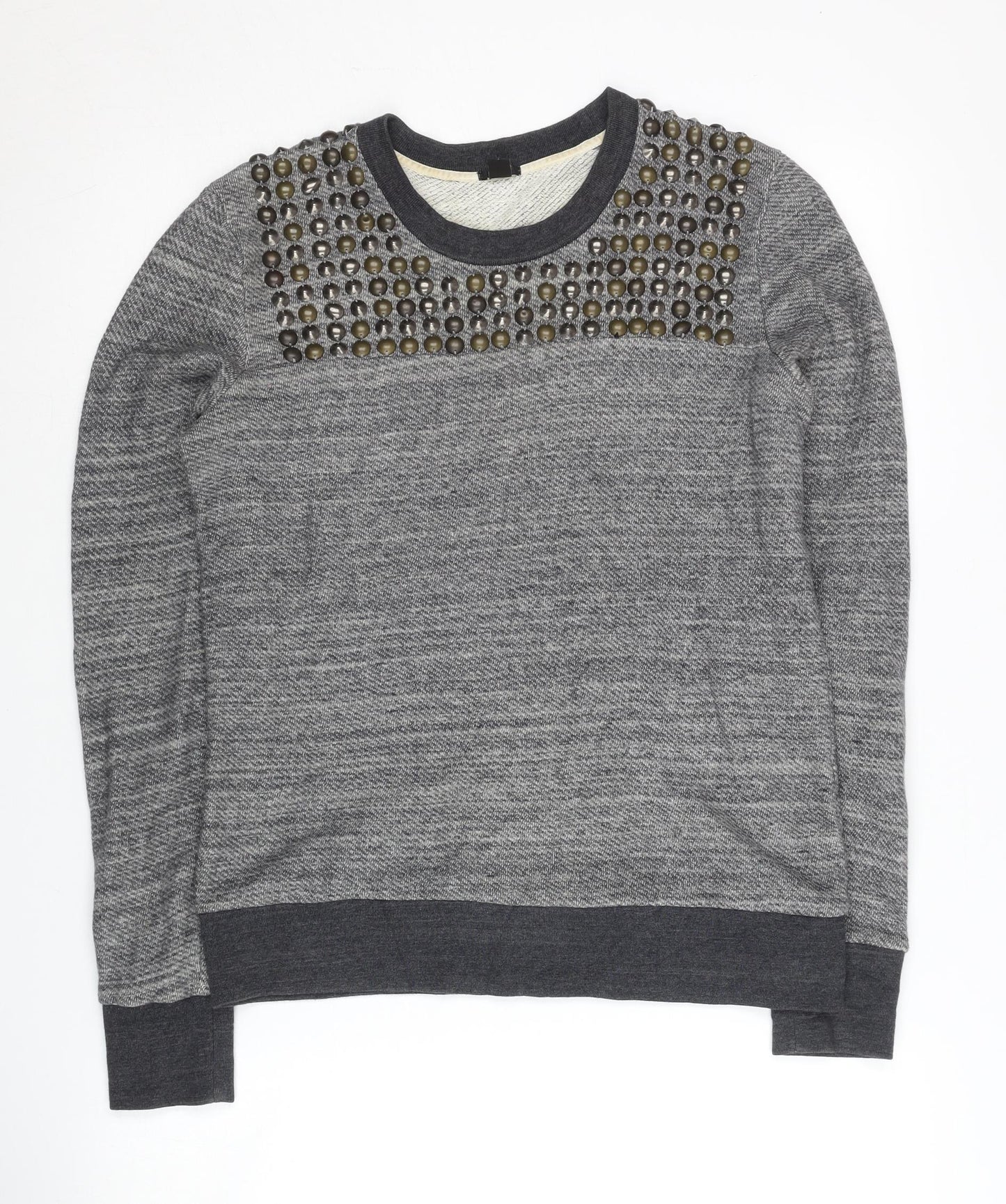 J.Crew Women's Grey Studded Pullover Sweatshirt XS