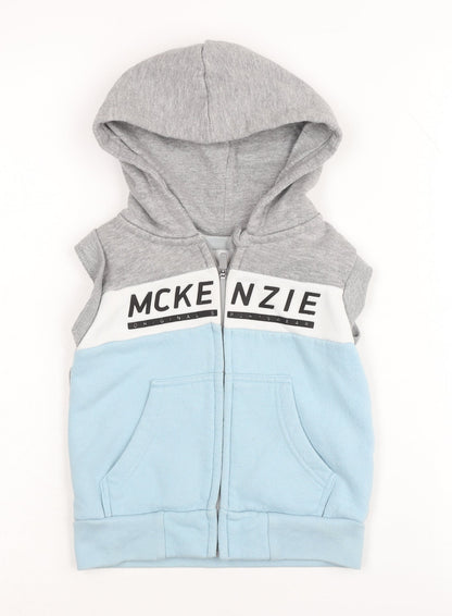 McKenzie Boys Grey & Blue Sleeveless Hooded Jacket 2-3 Years