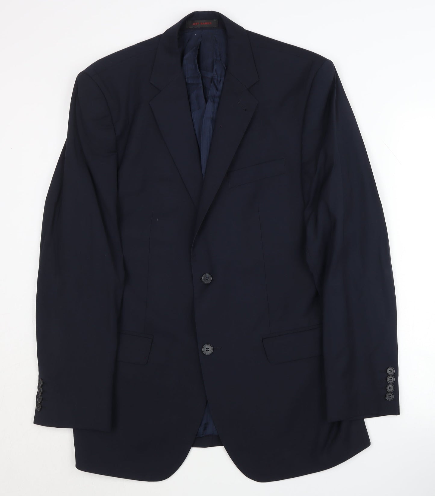 Mens UK Size 40 Jeff Banks Regular Blue Suit Jacket