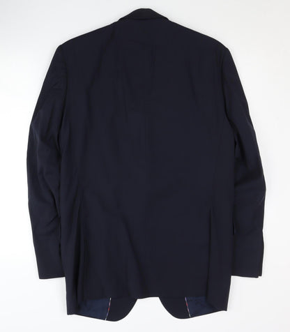 Mens UK Size 40 Jeff Banks Regular Blue Suit Jacket