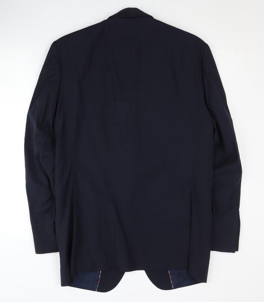 Mens UK Size 40 Jeff Banks Regular Blue Suit Jacket