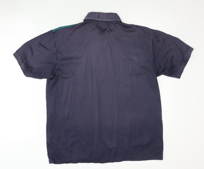 Tootal Men's Blue Colourblock Polo - L