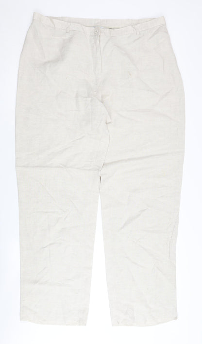 Womens UK Size 16 Windsmoor Regular Fit Casual Beige Trousers