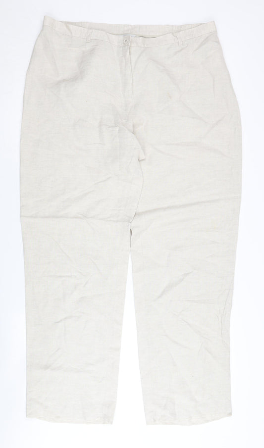 Womens UK Size 16 Windsmoor Regular Fit Casual Beige Trousers