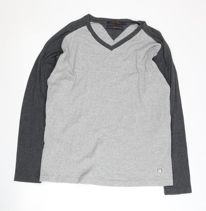 Tommy Hilfiger Men's Grey XL V-Neck Pullover Jumper