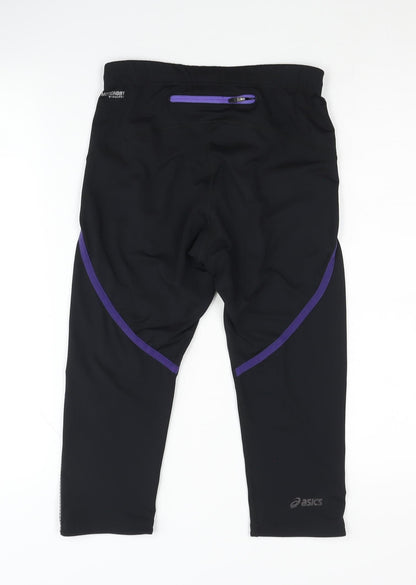 Unisex Adultss UK Size M ASICS Regular Fit Track Pants Black Trousers