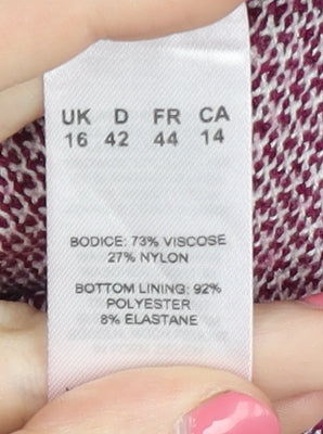 Eastex Women's Pink Cardigan, Size 16, Long Sleeve