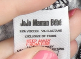 Womens UK Size M JoJo Maman Bébé Black Basic T-Shirt
