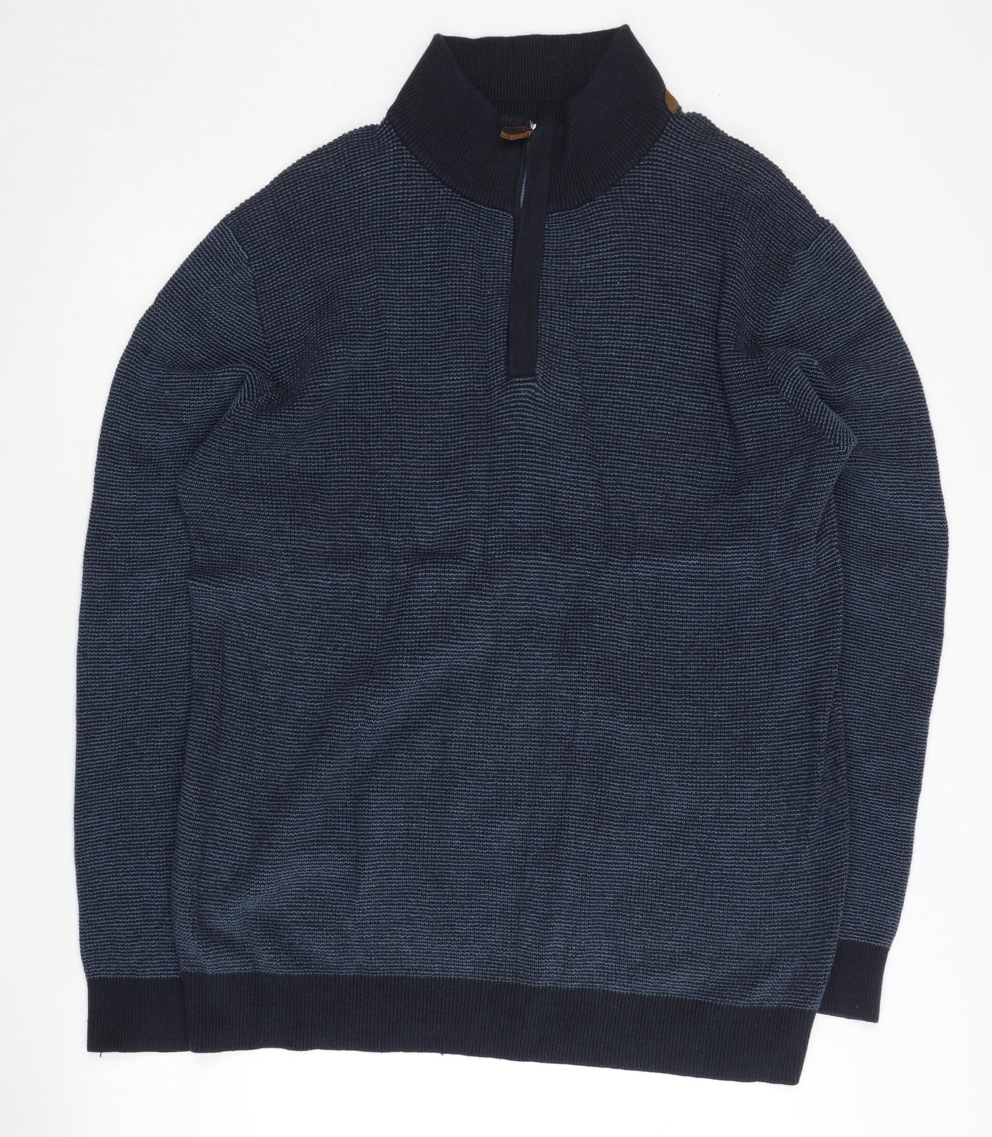 Austin Reed Men's Blue 1/2 Zip Jumper Size L