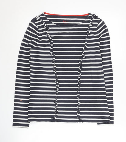 Boden Women's Striped T-Shirt, Size 8, Black/White, Ruffle