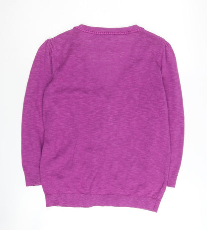 Laura Ashley Women's Purple Cardigan V-Neck Size 8