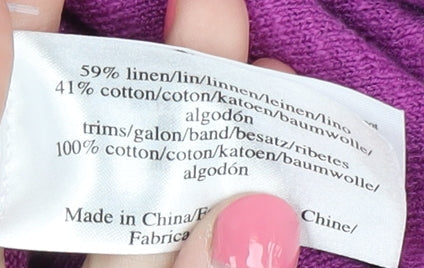 Laura Ashley Women's Purple Cardigan V-Neck Size 8