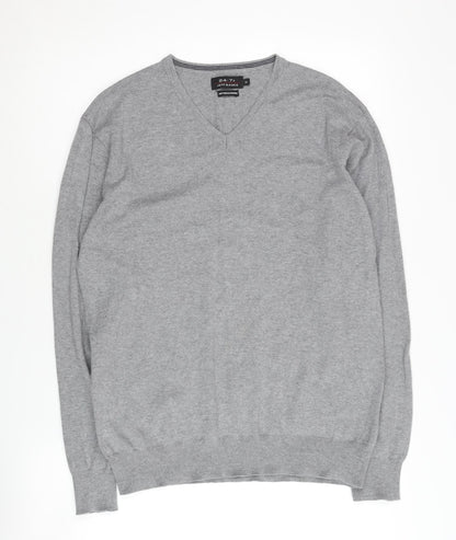 Jeff Banks Men's Grey V-Neck Pullover Jumper, Size M