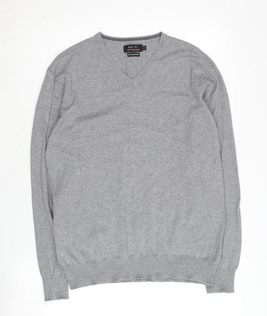 Jeff Banks Men's Grey V-Neck Pullover Jumper, Size M
