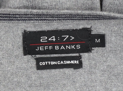 Jeff Banks Men's Grey V-Neck Pullover Jumper, Size M