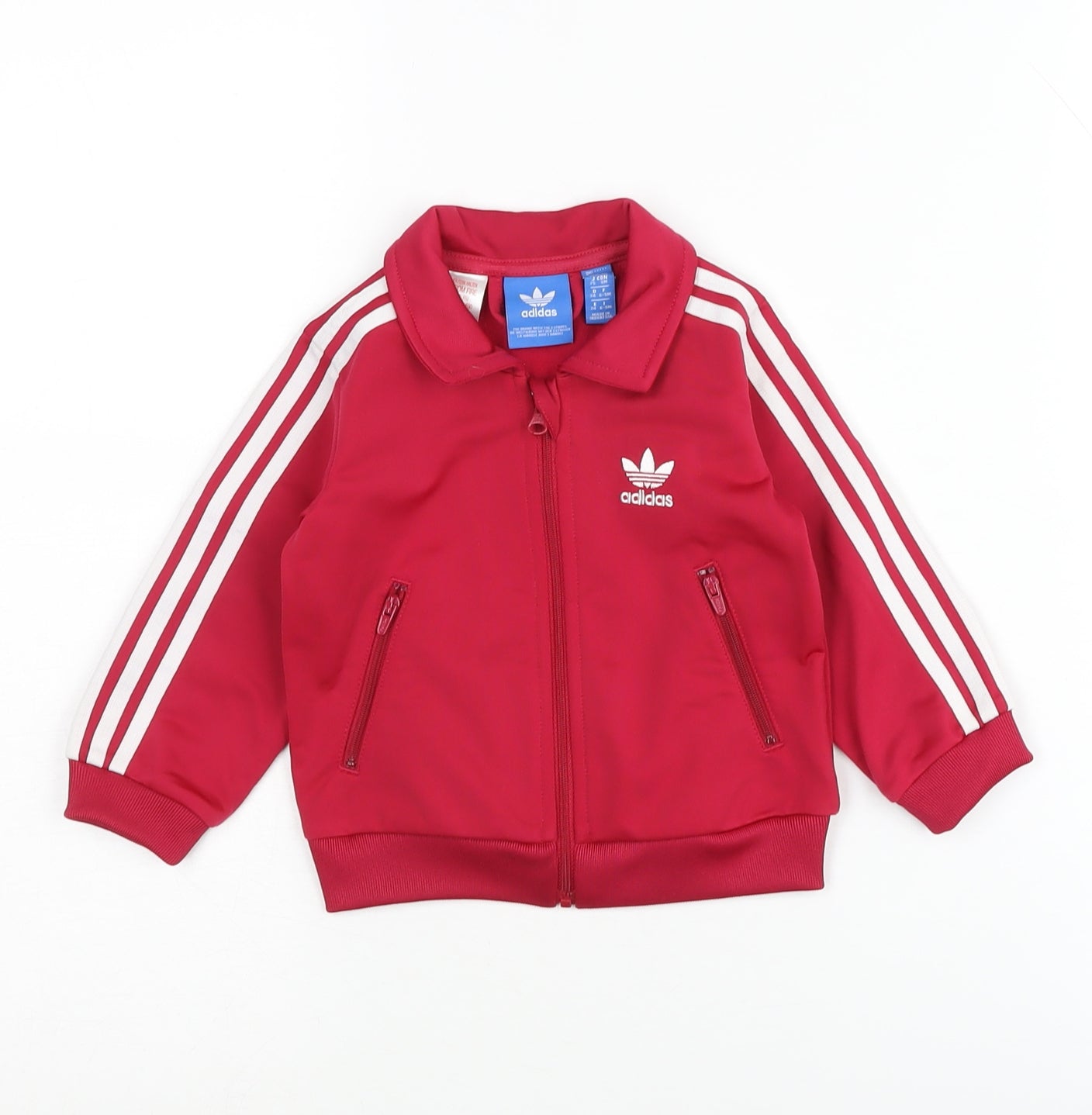 Adidas Unisex Red Baby Track Jacket 6-9 Months